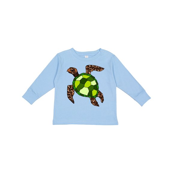 Inktastic Turtle Illustration Boys or Girls Long Sleeve Toddler T-Shirt