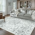 thumbnail image 3 of BERTHMEER 9'x12' Large Area Rugs for Living Room Bedroom Office Gray Vintage Non Slip Washable Farmhouse Dining Room Playroom Oriental Traditional Distressed Rugs, 3 of 8