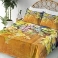 thumbnail image 3 of Ambesonne Colorful Fitted & Top Sheet Set with Shams, Misty Backdrop, Multicolor, 3 of 5