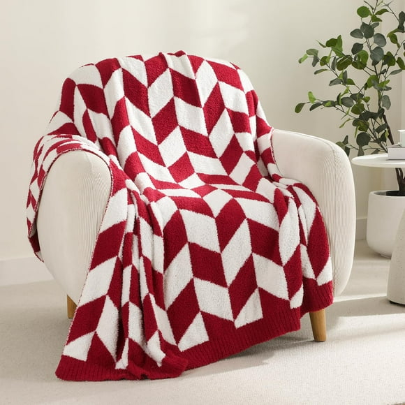 Manta Snuggle Sac con forma de V roja, 127 x 152 cm, suave y acogedora
