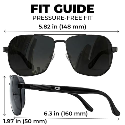 Retro Polarized Aviator Sunglasses UV400 Square Sunnies GRINDERPUNCH Polarized Aviator Sunglasses Men Women Retro  main image 4