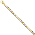 thumbnail image 1 of Bracelet Bicolore en Or Jaune et Blanc 14k 7.25mm Poli Longueur 8.25 Pouces, 1 of 2
