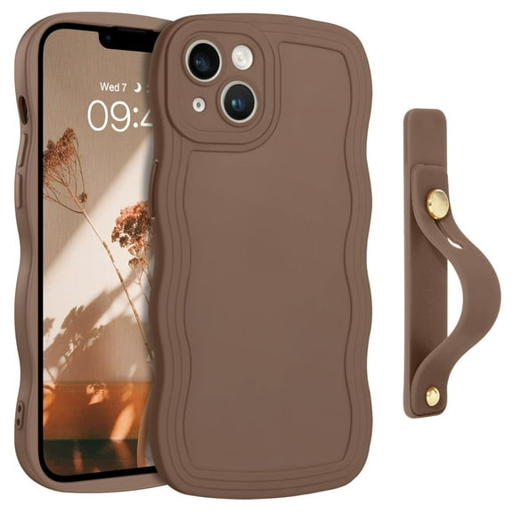 Funda para teléfono celular GUAGUA iPhone 13 6.1 pulgadas, diseño de ondas marrones