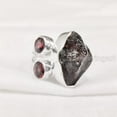 thumbnail image 2 of Natural Garnet Ring, Rough Garnet Adjustable Ring, January Birthstone, Three Stone, 925 Sterling Silver, Womens Ring, Christmas, Thanksgiving, Handmade, Statement Jewelry, Rough Gemstone Jewelry, 2 of 5