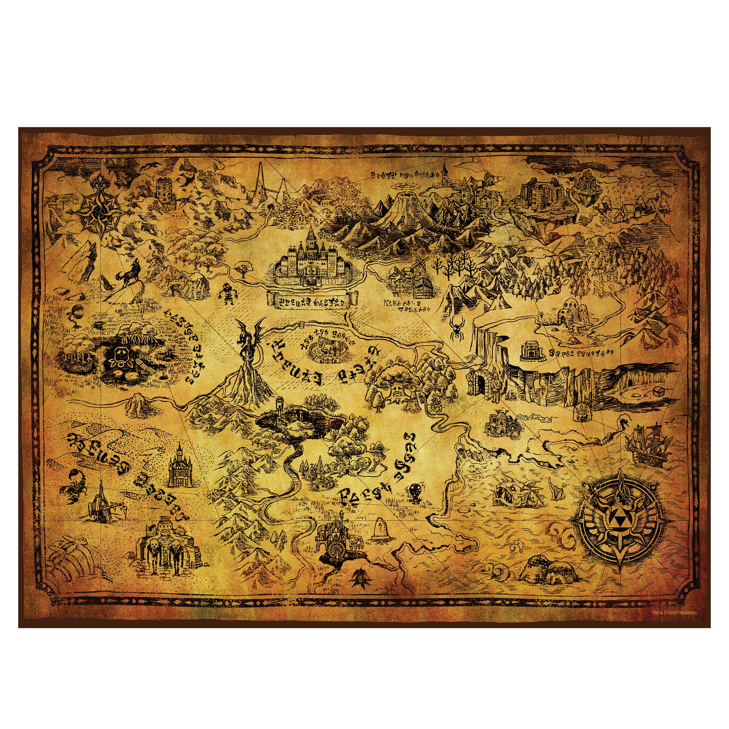 The Legend of Zelda™ "Hyrule Map" 1,000 Piece Jigsaw Puzzle, by Usaopoly