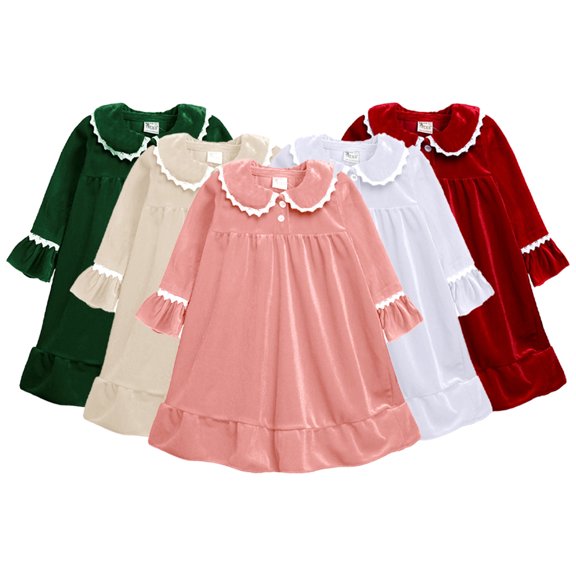Godderr Girls Autumn Winter Dress Pajamas for Kids Toddler ,Towel Robes for Kids,Newborn Mid Length Dress Sleepwear for 3M-11Y