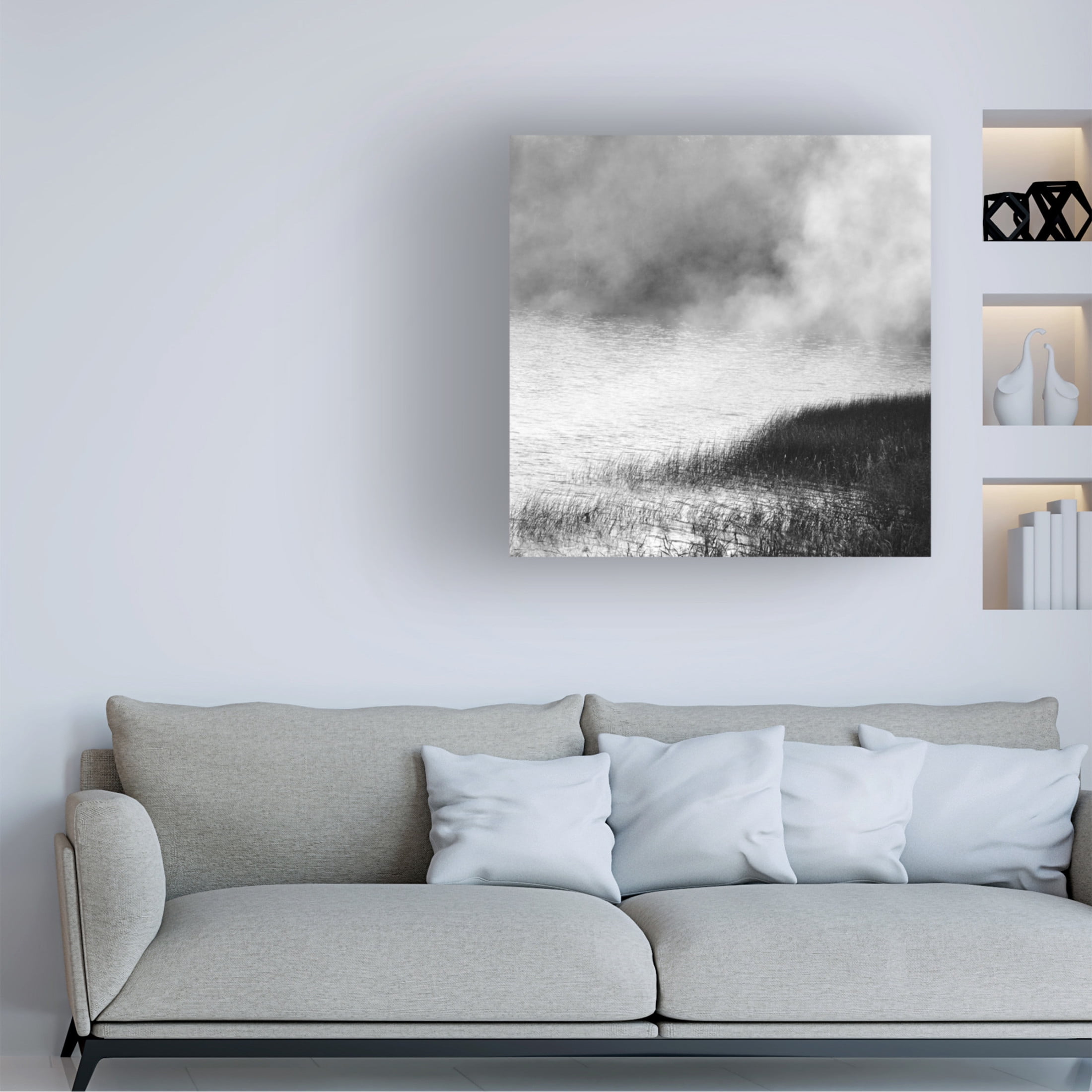 Trademark Fine Art Poul-Erik Riis Lake In Fog 2021 Canvas Wall Art