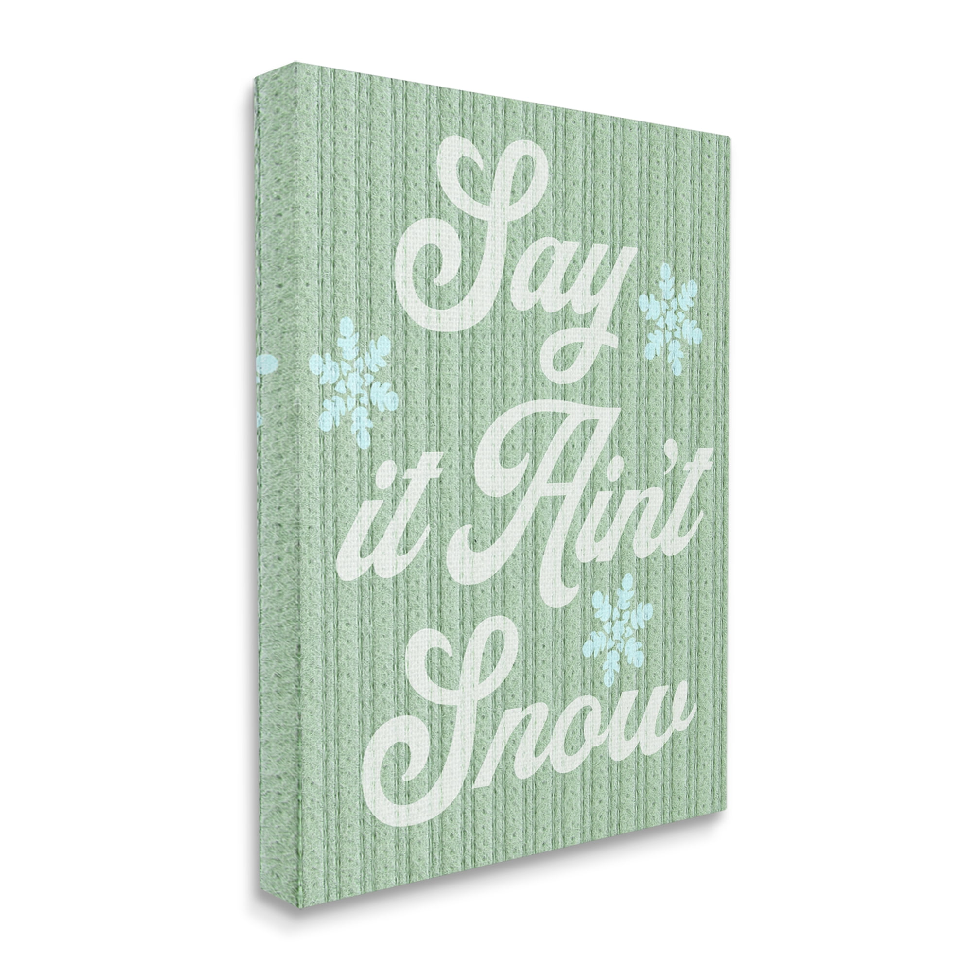 Stupell Industries Green Say It Ain't Snow Holiday Painting Gallery Wrapped Canvas Art Print Wall Art, 36 x 48