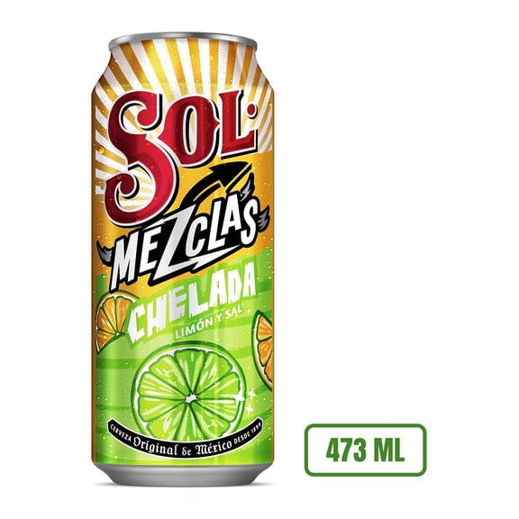 Cerveza Sol chelada limón y sal lata 473 ml