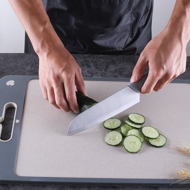 TIMIFIS Cotton Swab Double Sided Cutting Board Stainless Steel Kitchen Cutting Board Food Grade Stainless Steel Material Easy to Clean Kitchen Gadgets