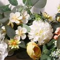 thumbnail image 5 of Corona de hortensias artificiales con hojas de eucalipto verde, corona de flores falsas para la pared de la puerta de entrada como se muestra, como se muestra, 5 of 5
