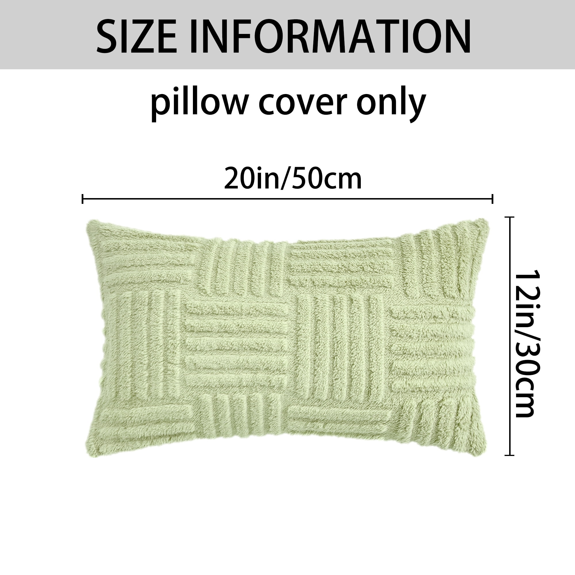 Unique Bargains Set of 2 Striped Soft Decorative Couch Pillow Cases Green 12" x 20"