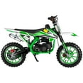 thumbnail image 3 of Jiledu Kids Mini 49CC Gas Dirt Bike, 2 Stroke Ride on Bike, Off-Road Tire Mini Motorcycle, Shocks, Pocket Motorbike with Front Rear Disc Brakes -Green, 3 of 14