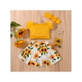 thumbnail image 4 of Seyurigaoka Baby Girls Crop Suit,Short Sleeve O-Neck Shirt Casual Loose Shorts Half Dress+Headband, 4 of 9