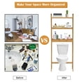 thumbnail image 6 of Kinbor Over the Toilet Storage Bamboo 3-Tier Bathroom Space Saver Organizer with Shelves and 6 Hooks for Restroom Laundry, Natural, 6 of 9