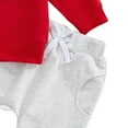 thumbnail image 4 of Xyant Toddler Baby Boy Girl Valentine's Day Outfit Cute Long Sleeve Crew Neck Letters Heart Print Sweatshirt and Pants Set Infant Newborn Clothes (Watermelon Red,18-24 Months), 4 of 6