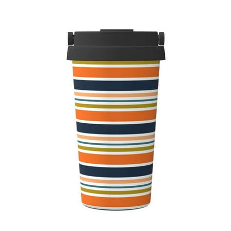 

KLL Colorful Pastel Stripes Pattern Stainless Steel Vacuum Insulated Tumbler - Carry Insulated Coffee Mug - Reusable Insulated Cold Brew Iced Coffee Cup Thermos