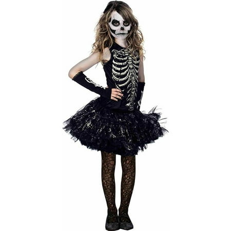 cutie bones glowing skeleton tutu kids costume, (size s = 8) - Walmart.com