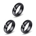 thumbnail image 4 of Guardurnaity Anillo de circón de cristal Superficie lisa Blanco Negro Cerámica Estilo simple Mujeres Amante Boda Compromiso Joyería Negro Type1 NO1, 4 of 6