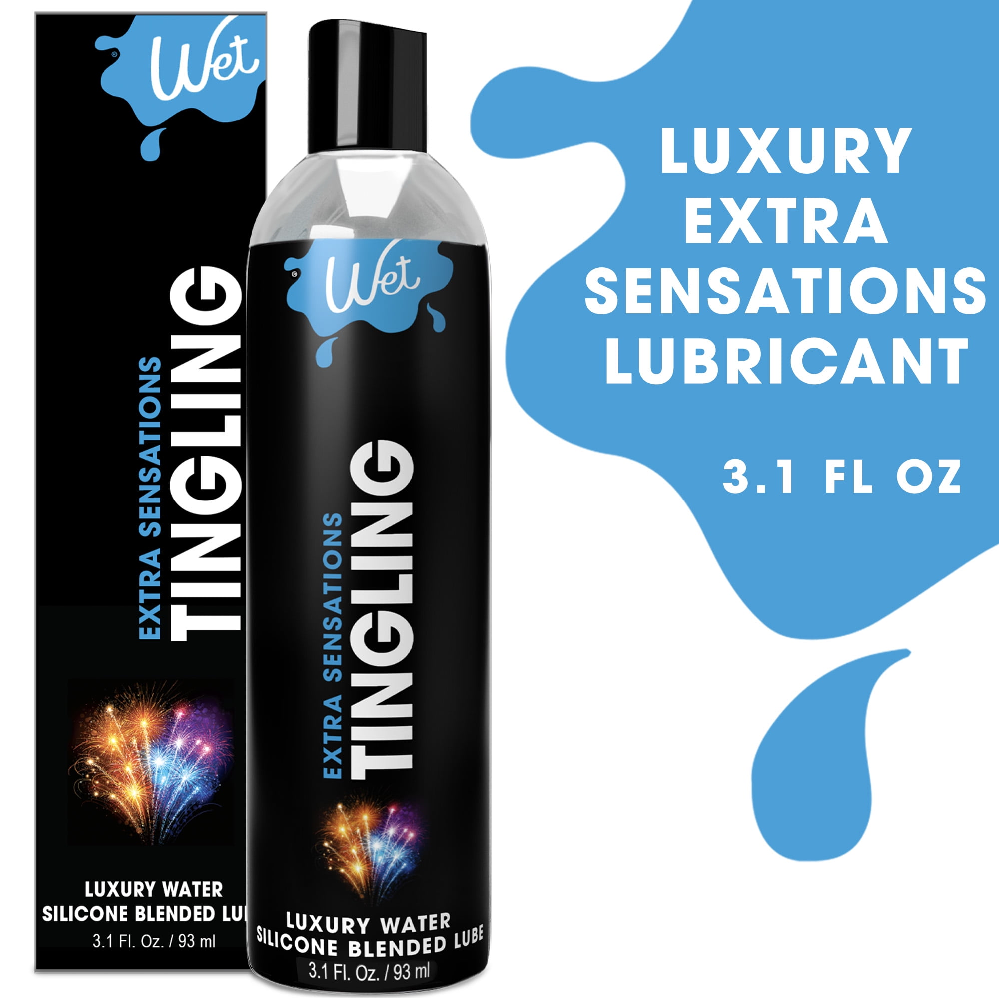 Wet Cool Tingling Hybrid Silicone & Water Blend Based Lube, Long Lasting Luxury Personal Lubricant, 3.1oz