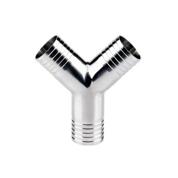 TRIFUNES 38mm 1-1/2" Hose Barb Pipe Fittings Tee 3 Way 90 Degree Y Type Shape Stainless Steel 304