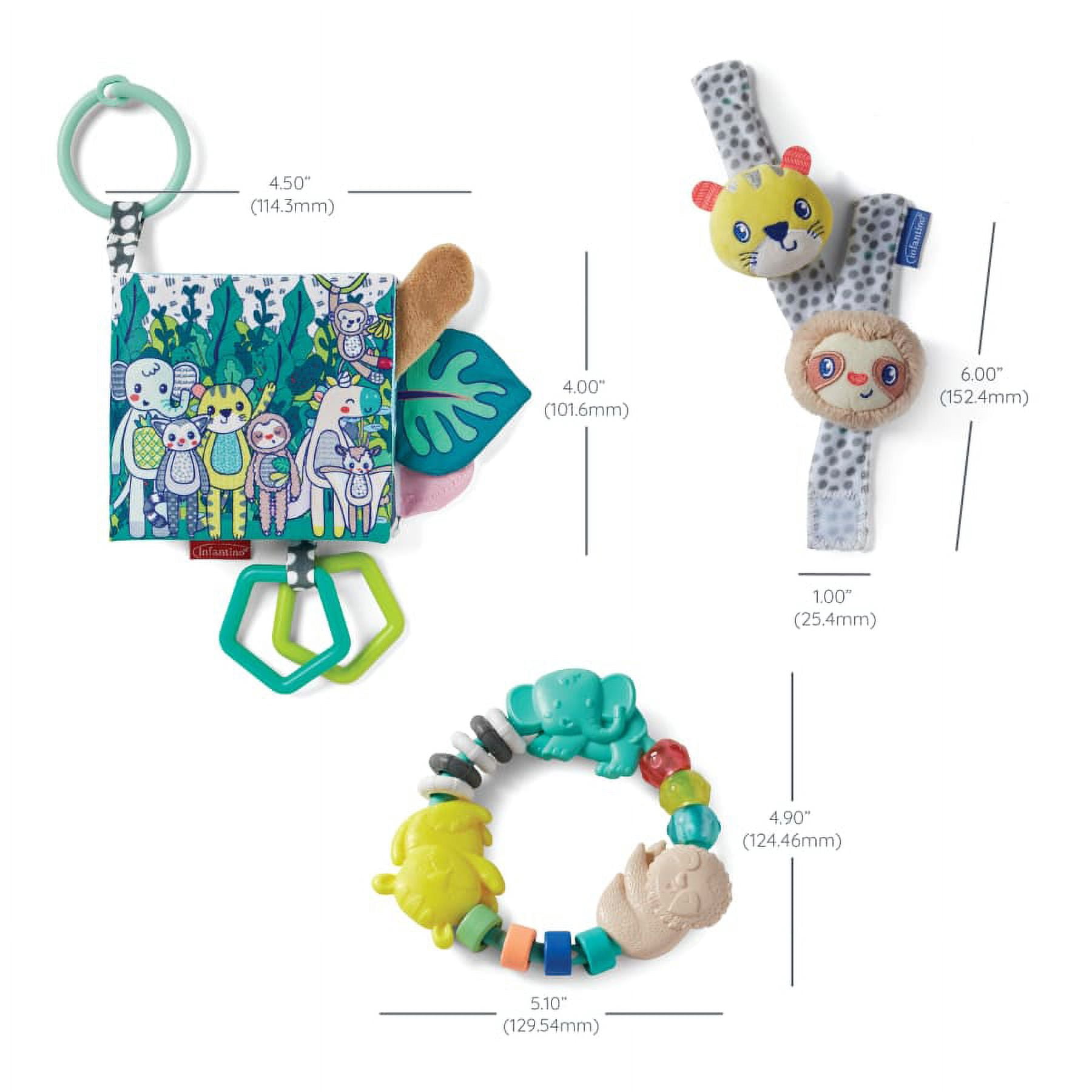 Infantino Sights & Sounds Sensory Gift Set, 0-12 Months, 3-Piece Set, Multicolor