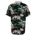 thumbnail image 4 of LTTVQM Men's Hawaiian Shirt Short Sleeve Tropical Casual Beach Button Down Pocket Shirts Floral Print Summer Vacation Stretch Lounge Tops Black L, 4 of 4