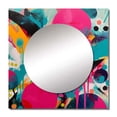 thumbnail image 2 of Designart "Abstract Enigma in Pink and Turquoise I" Abstract Square Mirror For Wall Decor - Large Pink Square Mirror Printed Wall Decor - Transitional Square Living Room Mirror, 2 of 5