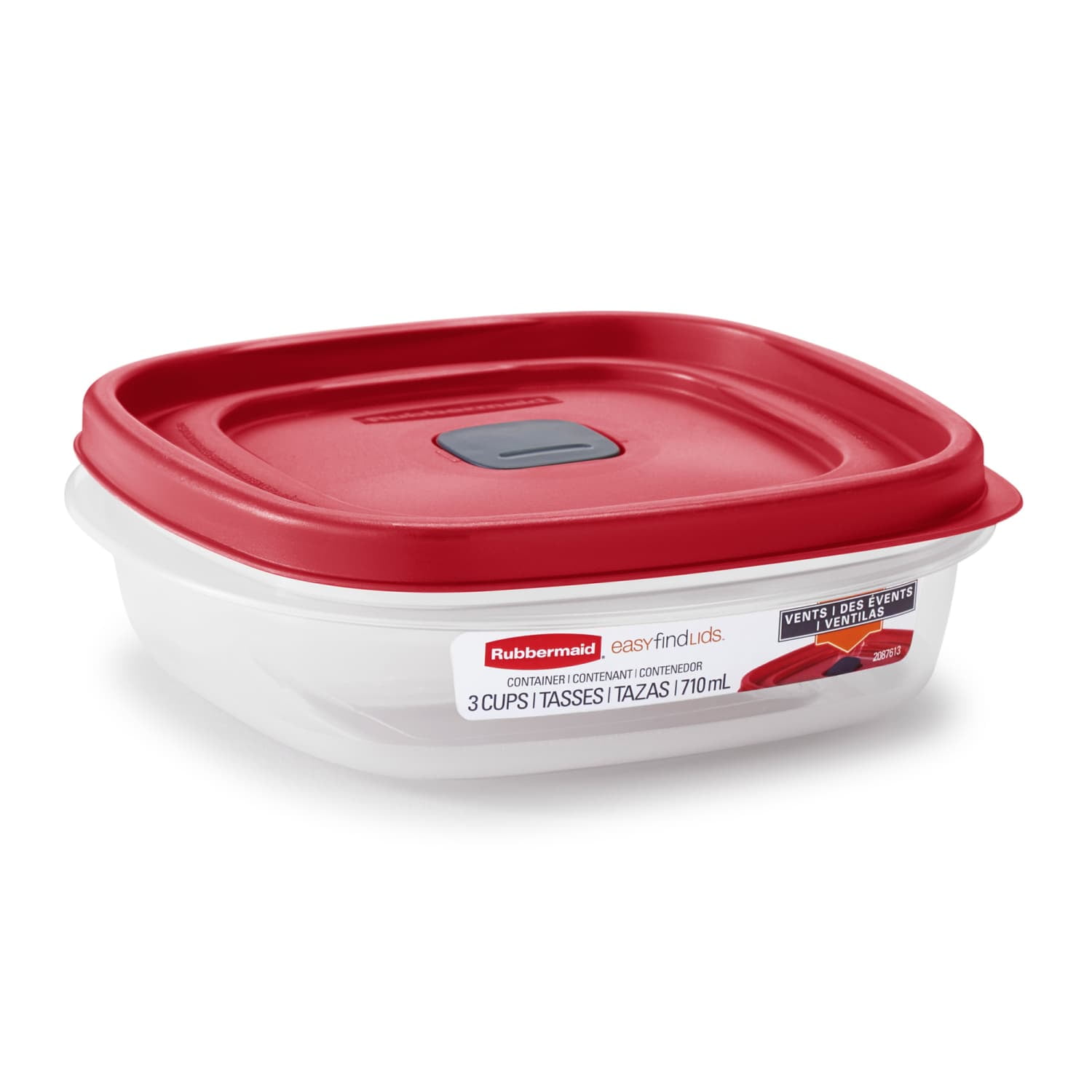 Rubbermaid EasyFindLids 3-Cup Food Storage Container, Vented