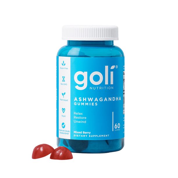 Goli Nutrition Ashwagandha Gummies, Mixed Berry Flavor, 60 Count -  Walmart.com