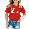 thumbnail image 4 of Byoo Summer Tops for Big Girl Easter Bunny Printed Round Neck Short Sleeve Casual Tshirts Loose Fit T Shirt ，10-11 T, 4 of 4
