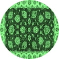 thumbnail image 1 of Ahgly Company Indoor Round Oriental Emerald Green Traditional Area Rugs, 7' Round, 1 of 4