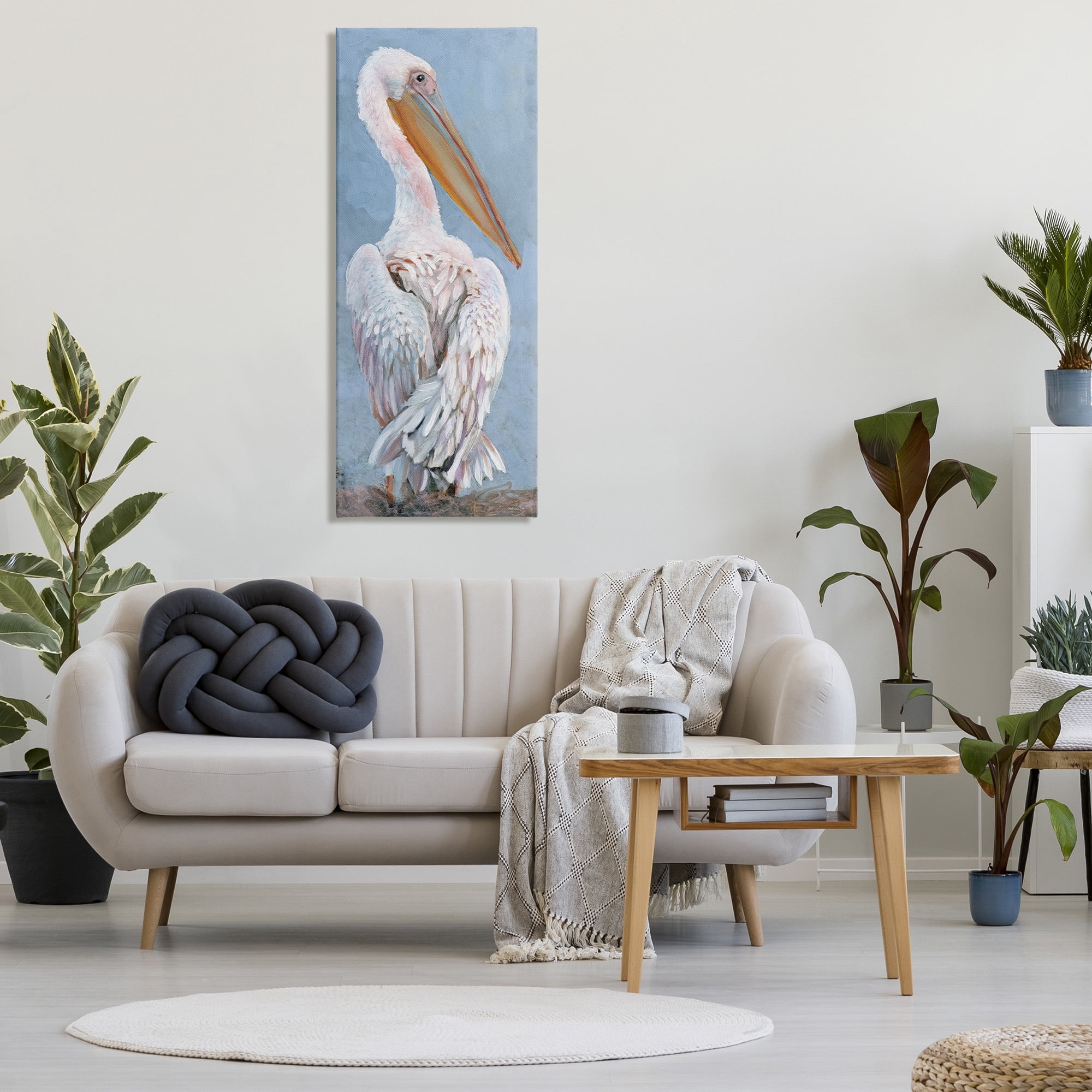 Stupell Industries Pelican From Back View Animals & Insects Painting Gallery Wrapped Canvas Art Print Wall Art, 20 x 48