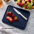 thumbnail image 2 of KitchenAid Classic Plastic Cutting Board with Trench, Non-Slip Edges, Dishwasher Safe, 8x10, Ink Blue, 2 of 6