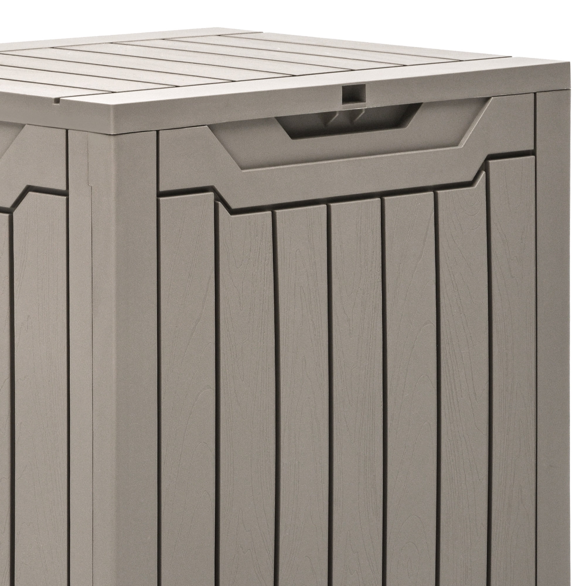 Uforic 31 Gallon Outdoor Resin Deck Box, Waterproof Storage Box, Lockable, Light Brown