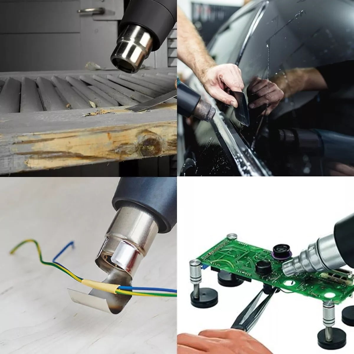 2500W Electric Heat Gun with LCD Display, Dual Temperature Control, 4 Nozzles for Shrinking, Paint Removal, Rust Loosening, and DIY Projects
