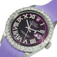 thumbnail image 3 of Pre-Owned Rolex Datejust 36MM 1601 Purple Roman Diamond Dial Diamond Bezel Purple Rubber Strap, 3 of 9