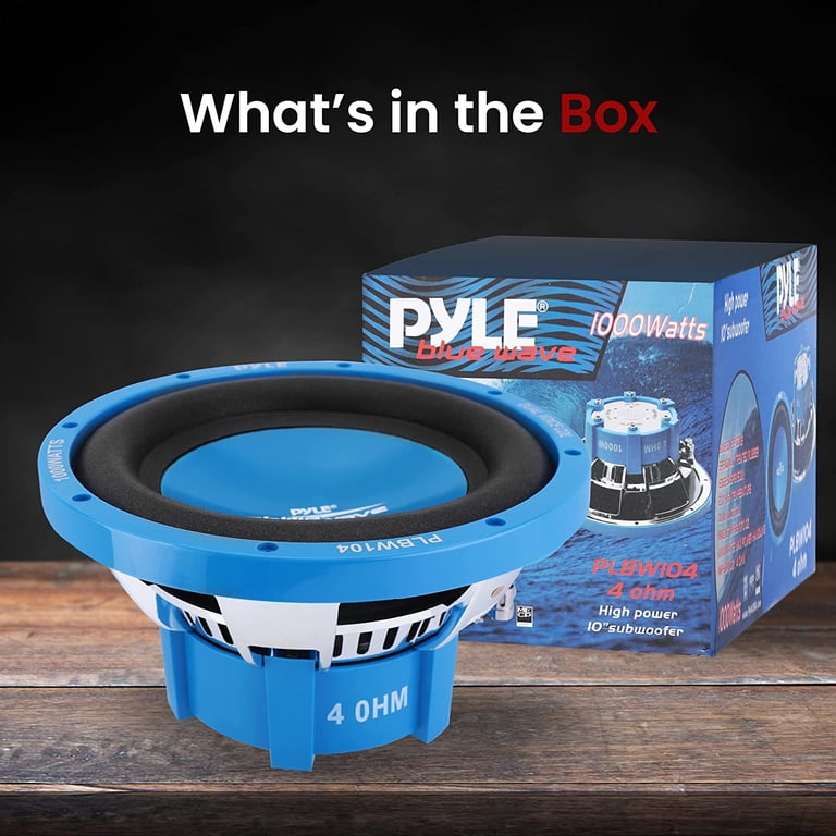Pyle 10-Inch 1000-Watt Powered Blue Injection-Molded Cone Car