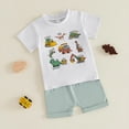 thumbnail image 2 of mgoYE Toddler Baby Boys Clothes Summer Outfit for Boy Dinosaur Train Homewear Short Sets (Grey,18-24 Months), 2 of 8