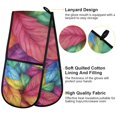 thumbnail image 2 of Yayeee Double Oven Mitt Kitchen Heat Resistant Baking 35" x7" Quilted Glove, Vibrant Leaves Pattern, 2 of 6