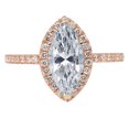 thumbnail image 7 of Halo Engagement Ring for Women - 2.38ct Natural Sky Blue Topaz in 14K Rose Gold Promise Ring, 7 of 7