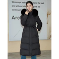 thumbnail image 2 of Abrigos largos de plumón para invierno, nuevas prendas de abrigo ajustadas con cinturón, chaquetas de plumón de lujo de alta gama con cuello de piel de zorro Parker, gruesas y cálidas para la nieve pa, 2 of 5