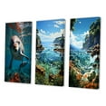 thumbnail image 3 of Designart "Dolphin peaceful Swim I" Animals Wall Art Set Of 3 - Teal Dolphin Canvas Set For Living Room Decor, 3 of 7