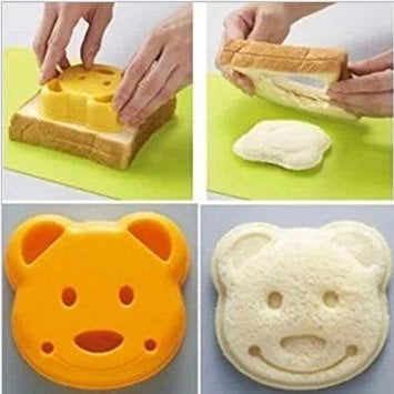 1 Pcs DIY Cute Bear Sandwich Bread Dessert Rice Toast Stamp Mold Cutter Tool