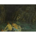 thumbnail image 3 of Henry Scott Tuke 24x19 Black Modern Framed Museum Art Print Titled - The Cavern, 3 of 5