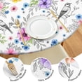 thumbnail image 4 of Pioneer Flower Floral Print Pattern Round Fitted Tablecloth with Elastic Edge, Waterproof Dining Table Cover for Indoor Outdoor Camping and Daily Use, 4 of 6