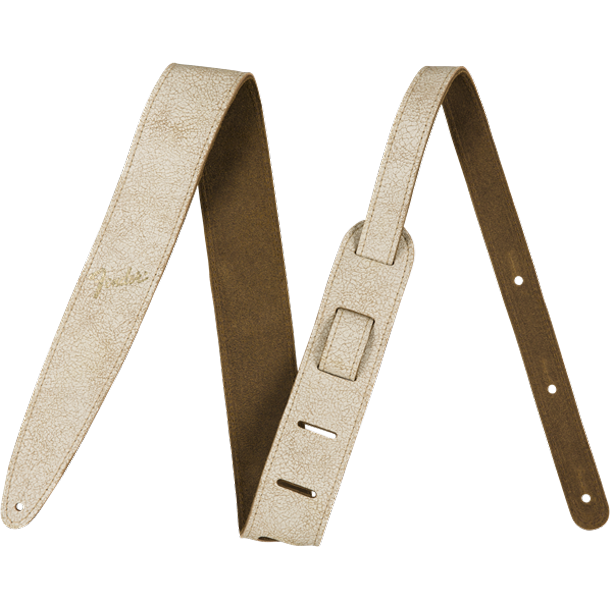 Fender 2" Distressed White Leather Adjustable Guitar Strap 0990628080