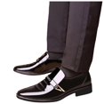 thumbnail image 4 of Men's Pointed Toe Dress Shoes Casual Slip on Loafer Formal Classic Faux Patent Leather Oxfords Business Wedding Shoe for Men, 4 of 9