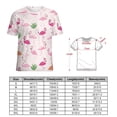thumbnail image 2 of Flamingo Pattern Womens Tops Women's Fashion Casual Short Sleeve Flower Print Round Neck Pullover Top Blouse, 2 of 6