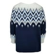 thumbnail image 4 of Fair Isle Knit Sweater for Womens Pattern Pullover Crewneck Long Sleeve Cozy Winter Pullovers Top Navy L, 4 of 4
